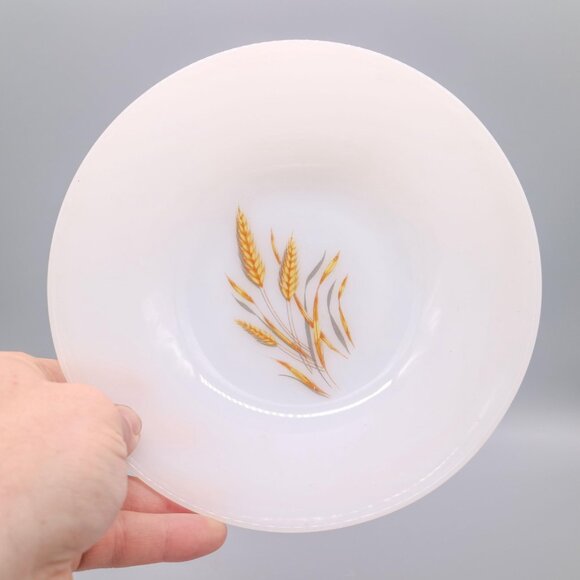 Anchor Hocking Fire King Vintage Golden Wheat Milk Glass 8" Serving Bowl - Picture 2 of 5